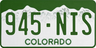 CO license plate 945NIS
