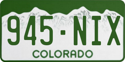 CO license plate 945NIX