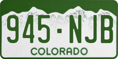 CO license plate 945NJB
