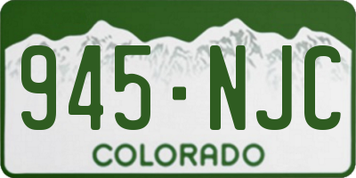 CO license plate 945NJC