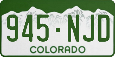 CO license plate 945NJD