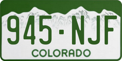 CO license plate 945NJF