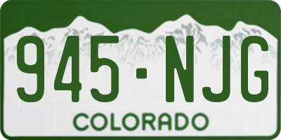CO license plate 945NJG
