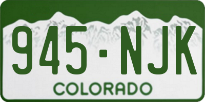 CO license plate 945NJK