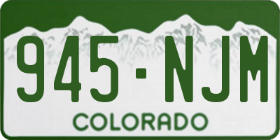 CO license plate 945NJM
