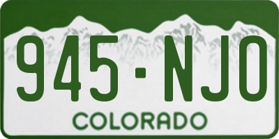 CO license plate 945NJO