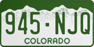 CO license plate 945NJQ