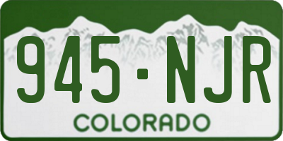 CO license plate 945NJR