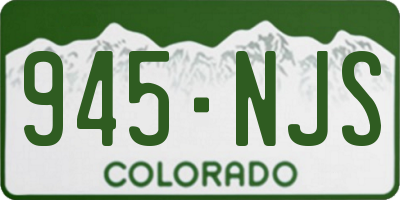CO license plate 945NJS
