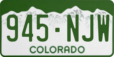 CO license plate 945NJW