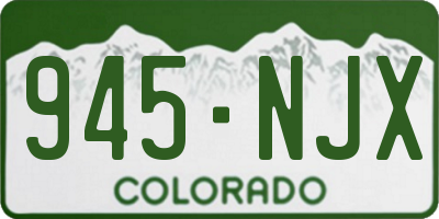 CO license plate 945NJX
