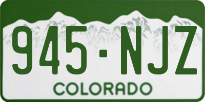 CO license plate 945NJZ