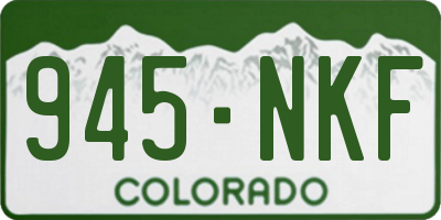 CO license plate 945NKF