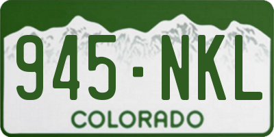 CO license plate 945NKL