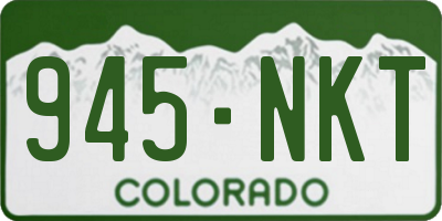 CO license plate 945NKT