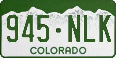 CO license plate 945NLK