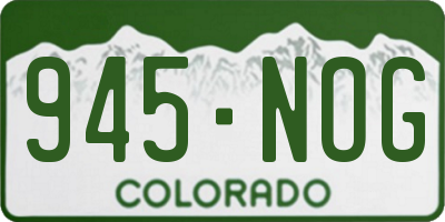 CO license plate 945NOG
