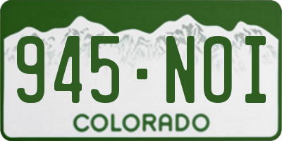 CO license plate 945NOI