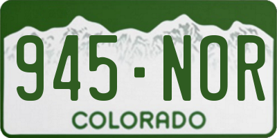CO license plate 945NOR