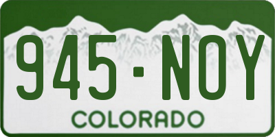 CO license plate 945NOY