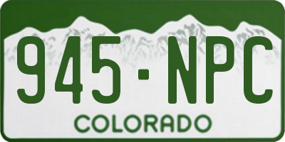 CO license plate 945NPC