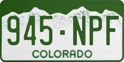 CO license plate 945NPF