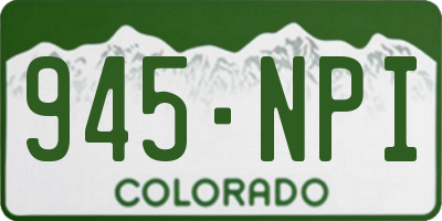 CO license plate 945NPI