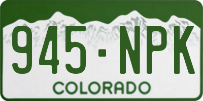 CO license plate 945NPK