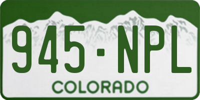 CO license plate 945NPL