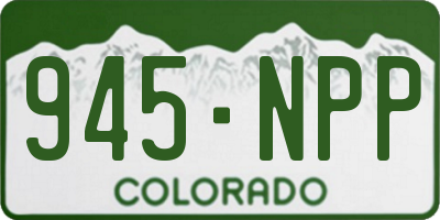 CO license plate 945NPP