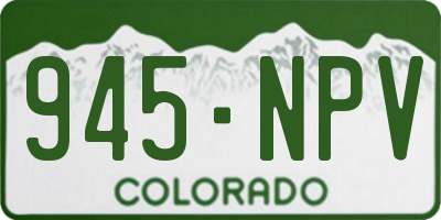 CO license plate 945NPV