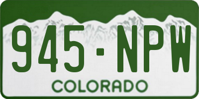CO license plate 945NPW