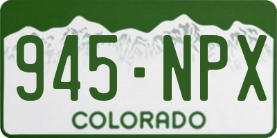 CO license plate 945NPX