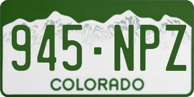 CO license plate 945NPZ