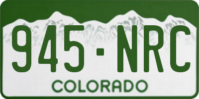 CO license plate 945NRC