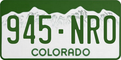 CO license plate 945NRO