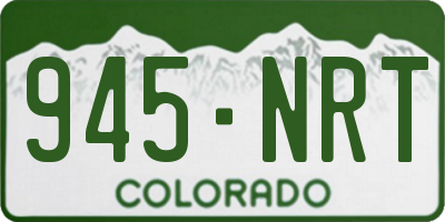 CO license plate 945NRT