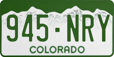 CO license plate 945NRY
