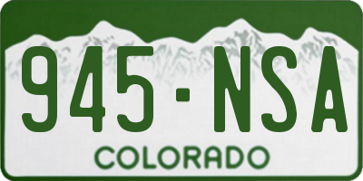 CO license plate 945NSA