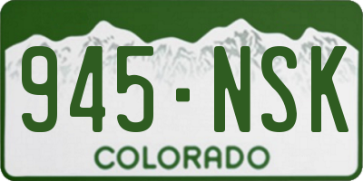 CO license plate 945NSK