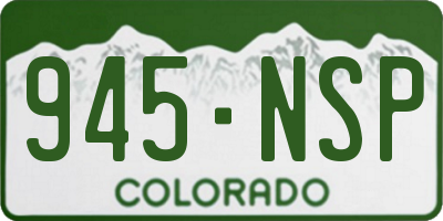 CO license plate 945NSP