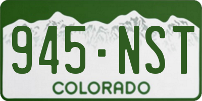 CO license plate 945NST