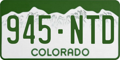 CO license plate 945NTD