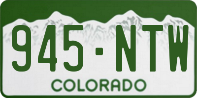 CO license plate 945NTW