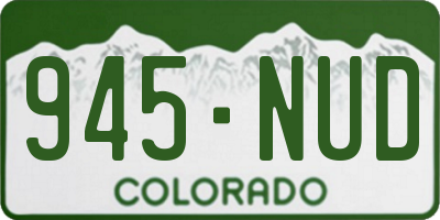 CO license plate 945NUD