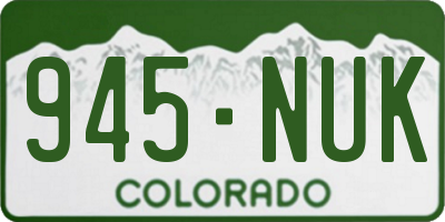 CO license plate 945NUK