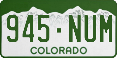CO license plate 945NUM