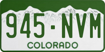 CO license plate 945NVM