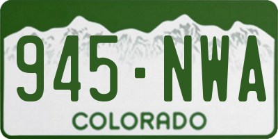 CO license plate 945NWA
