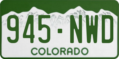 CO license plate 945NWD